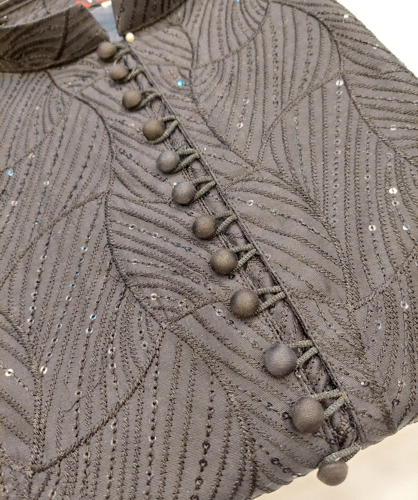 Black - Kurta Pajama - Masoori Sequence Work- Cotton Silk Fabric