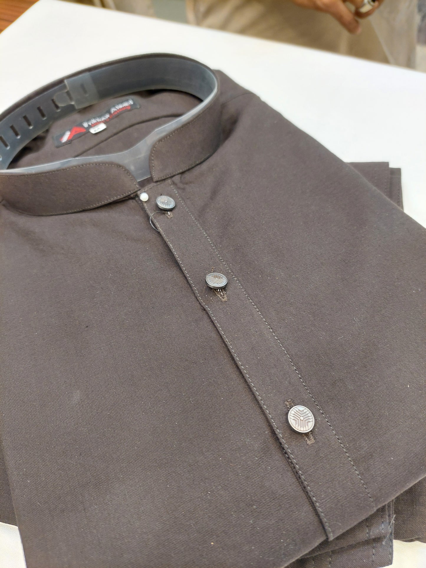 Dark Brown - Kameez Shalwar - Wash n Wear Fabric