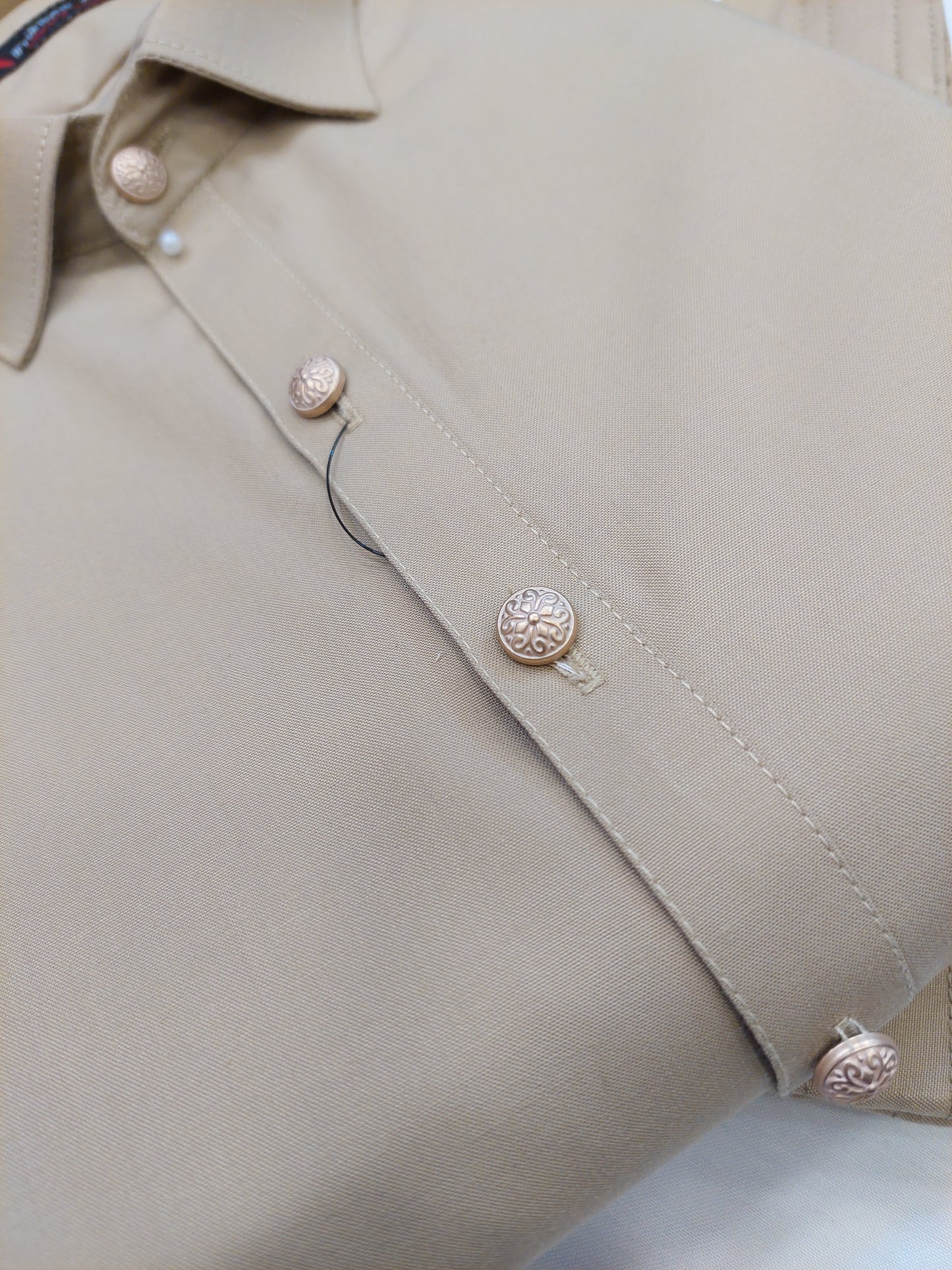 Light Fawn - Kameez Shalwar - Wash n Wear Fabric