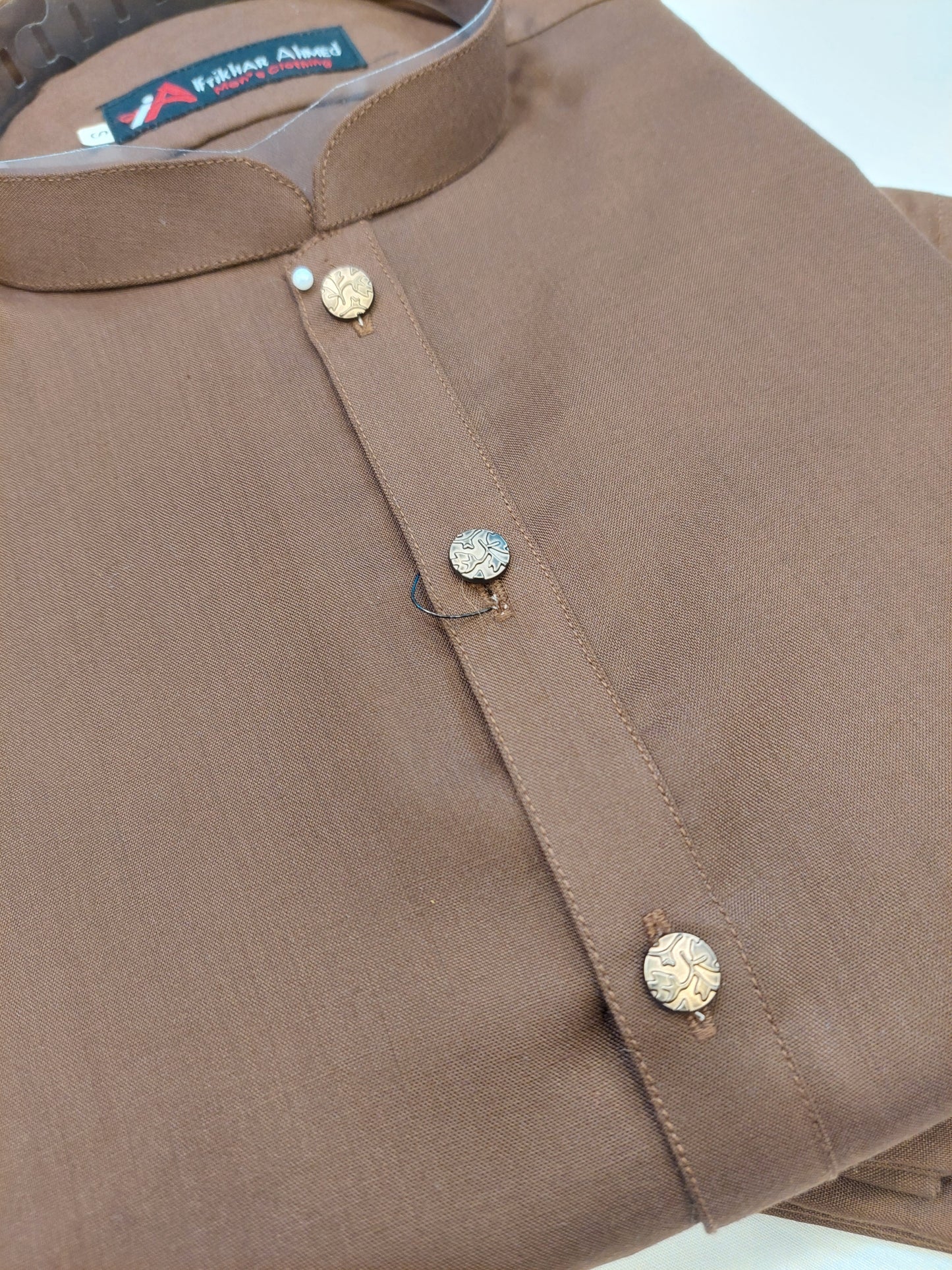 Brown - Kameez Shalwar - Wash n Wear Fabric