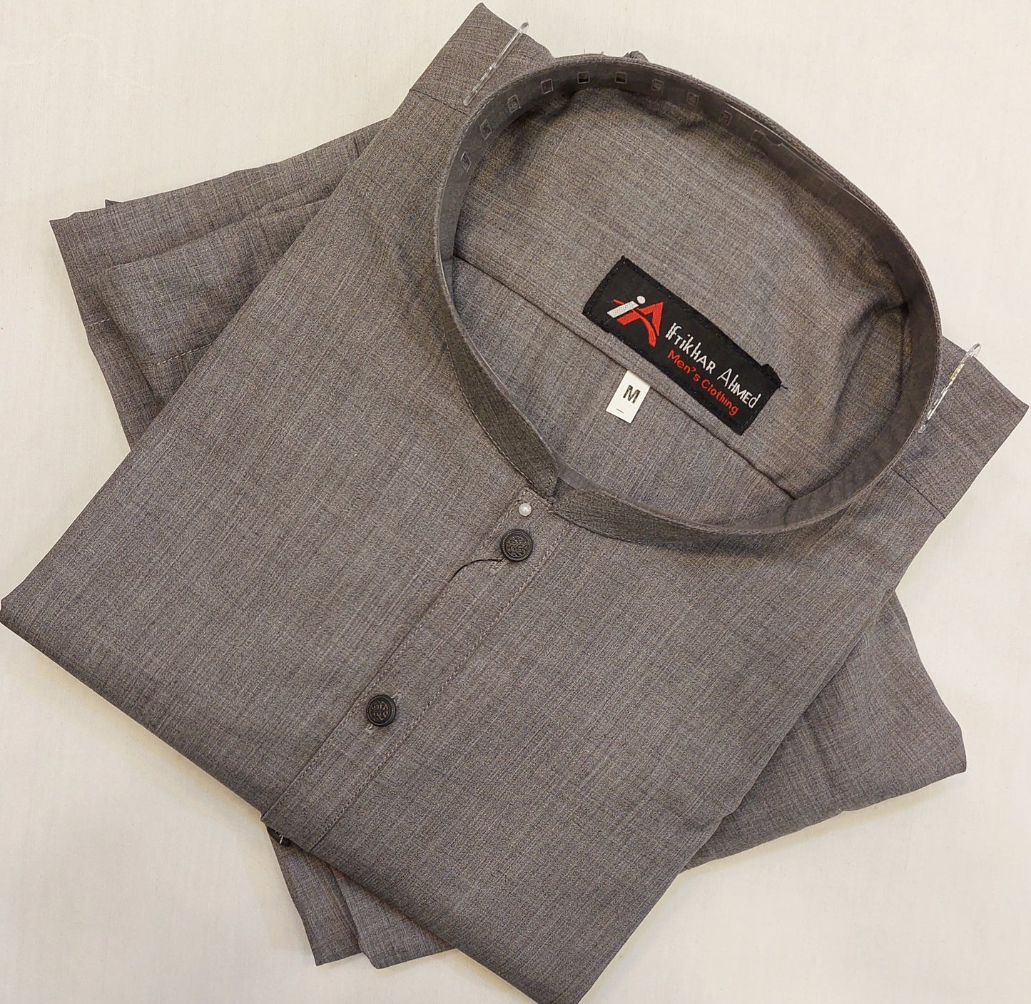 Grey - Kurta Pajama - Wash n Wear Fabric