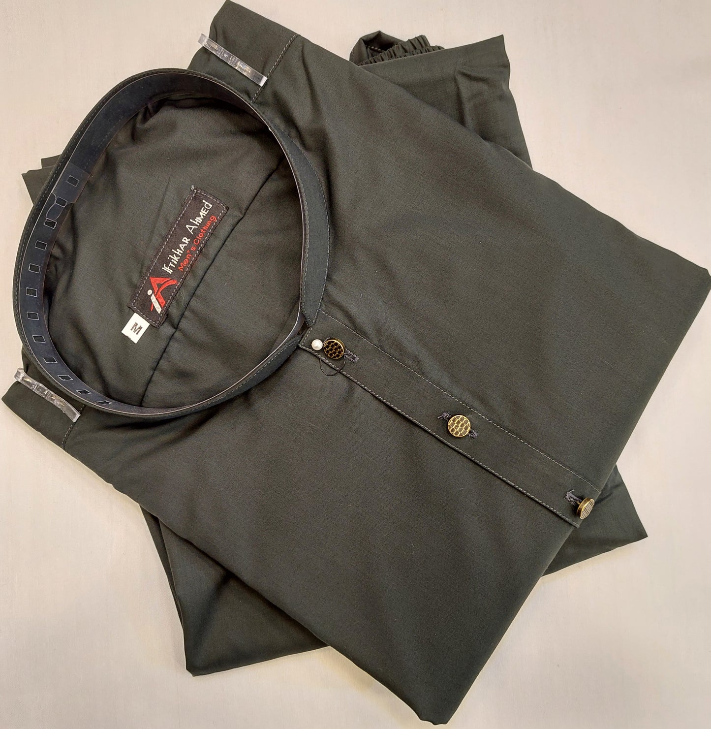 Bottle Green - Kurta Pajama - Wash n Wear Fabric