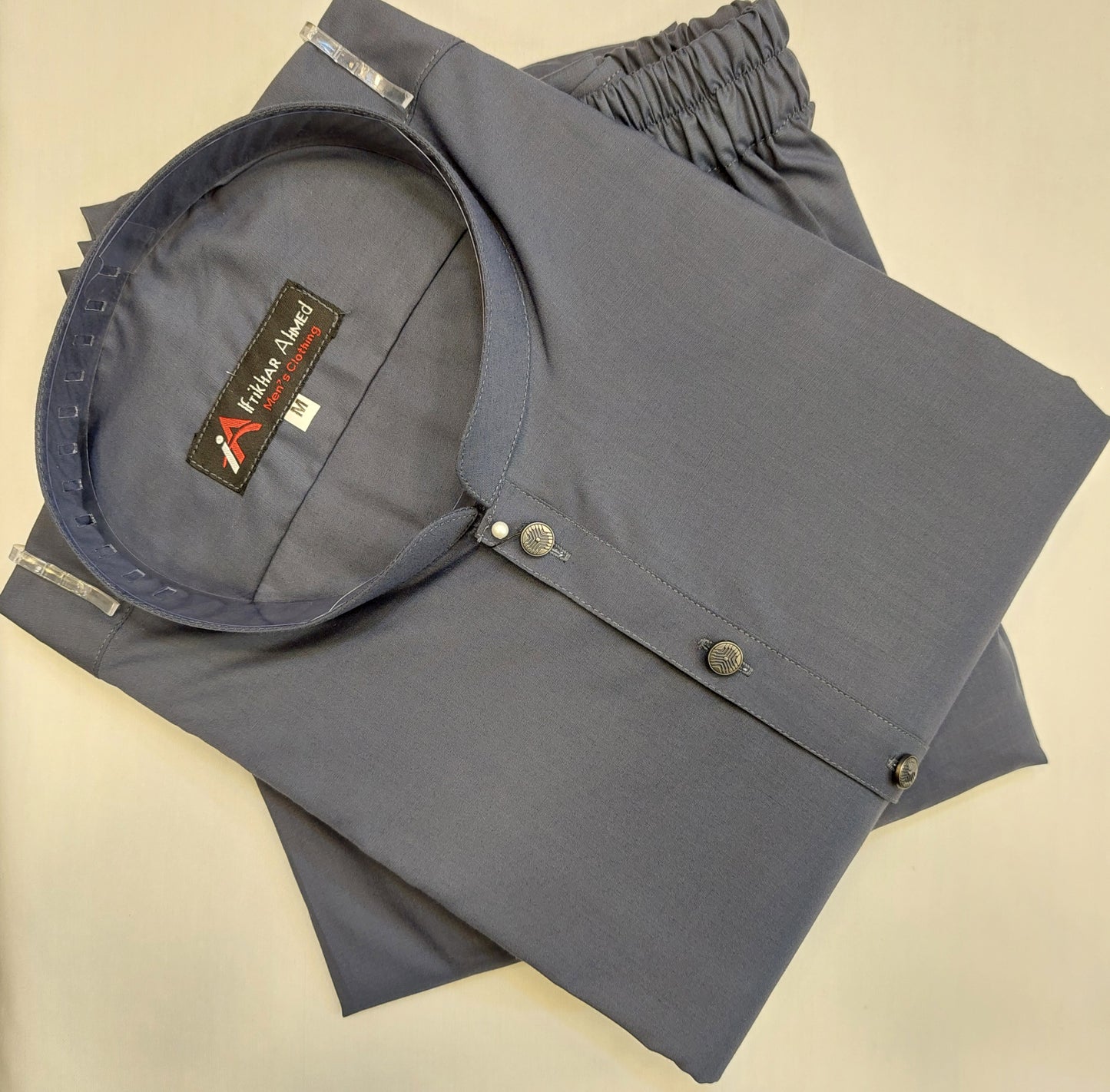 Charcoal Grey - Kurta Pajama - Wash n Wear Fabric