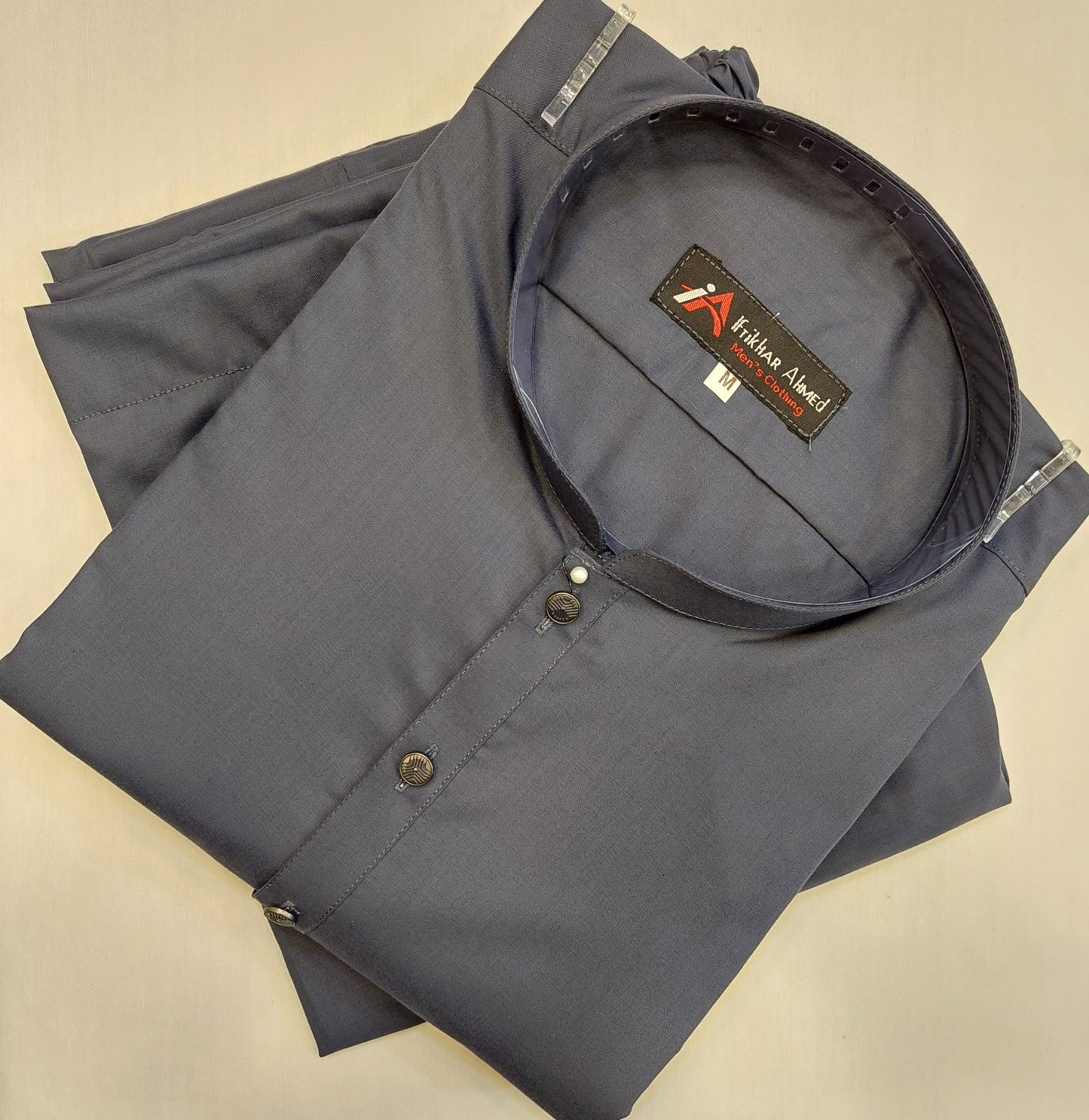 Charcoal Grey - Kurta Pajama - Wash n Wear Fabric
