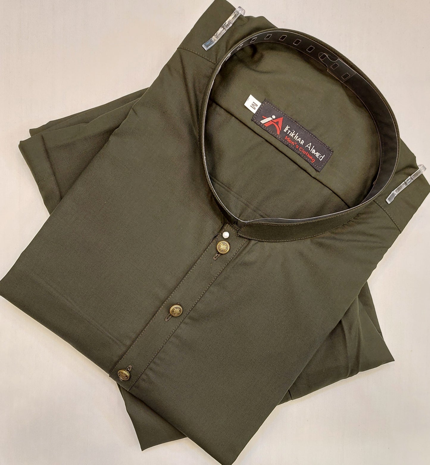 Mehndhi Green - Kurta Pajama - Wash n Wear Fabric