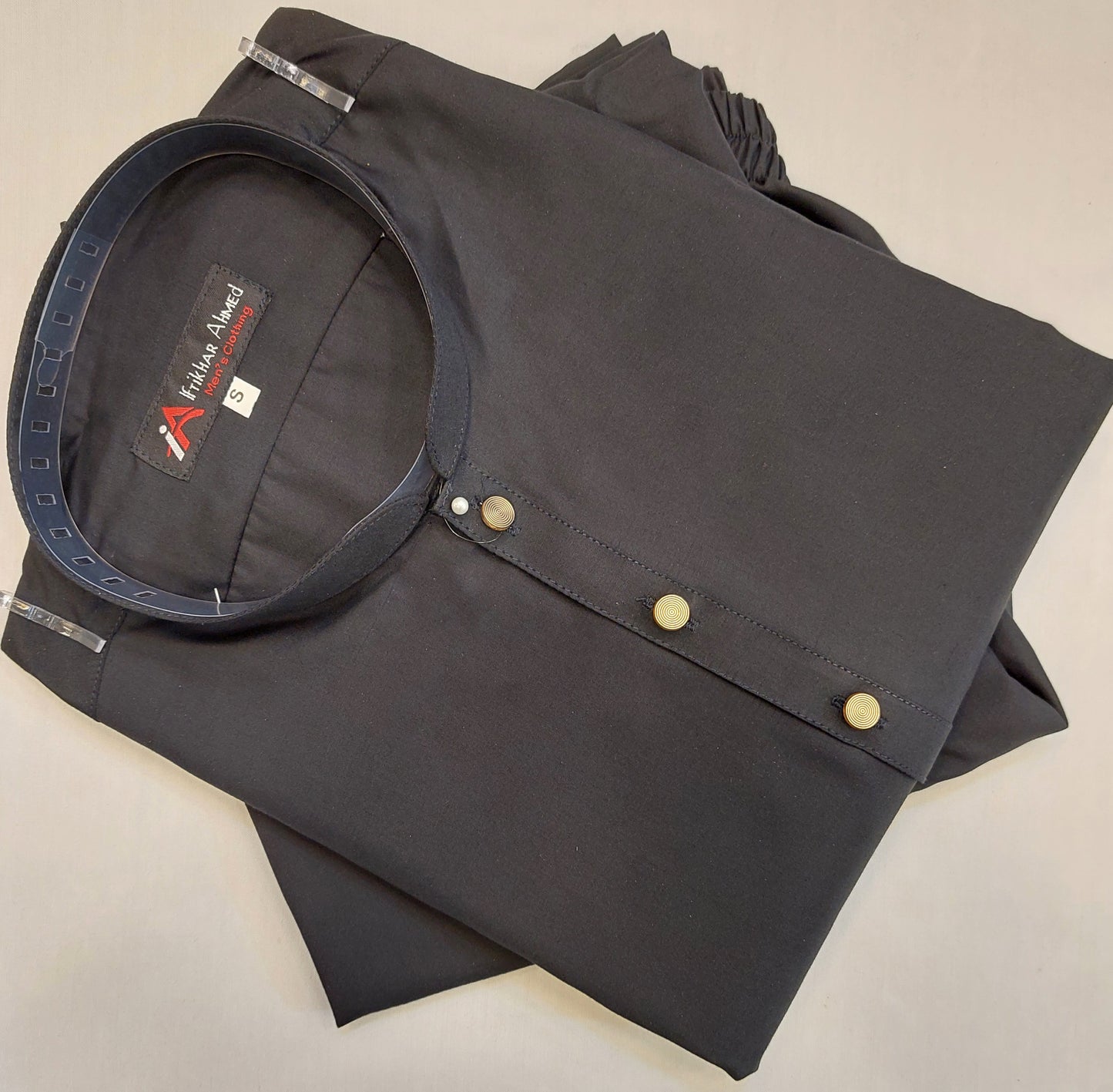 Black - Kurta Pajama - Wash n Wear Fabric