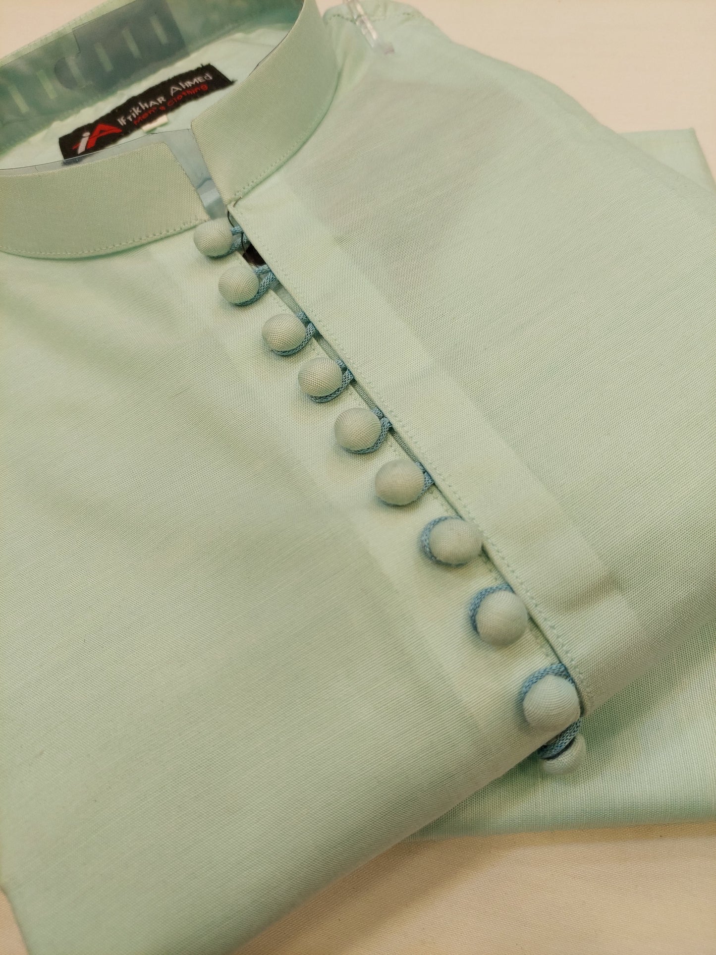 Sea Green - Kurta Pajama - Cotton Silk - Fabric