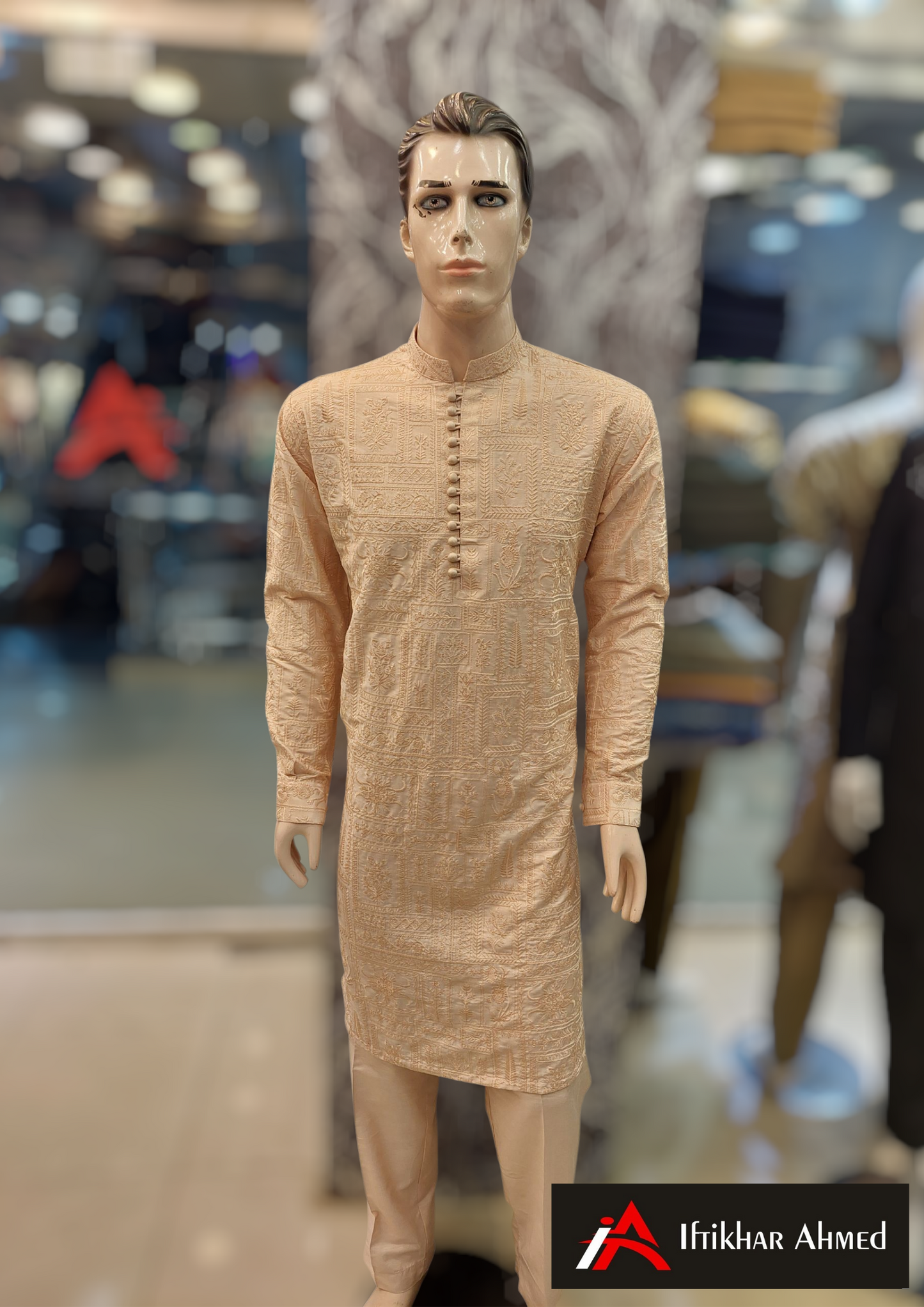 Tea Pink - Kurta Pajama - Masoori Sequence Work - Cotton Silk Fabric