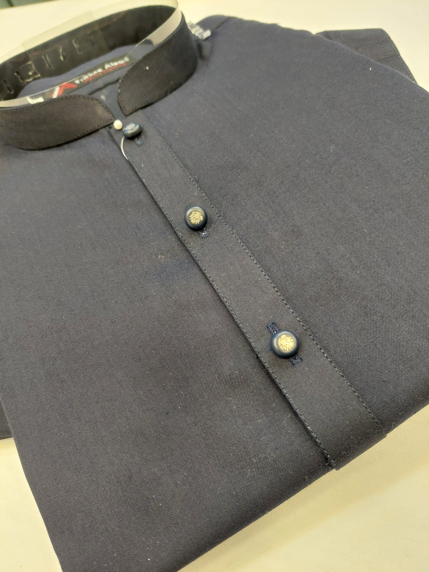 Navy Blue - Kameez Shalwar - Wash n Wear Fabric