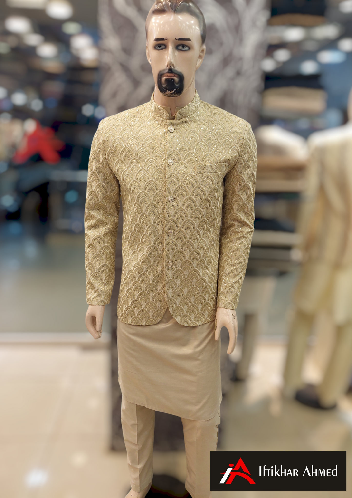 Beige - Prince Coat - Masoori Fabric