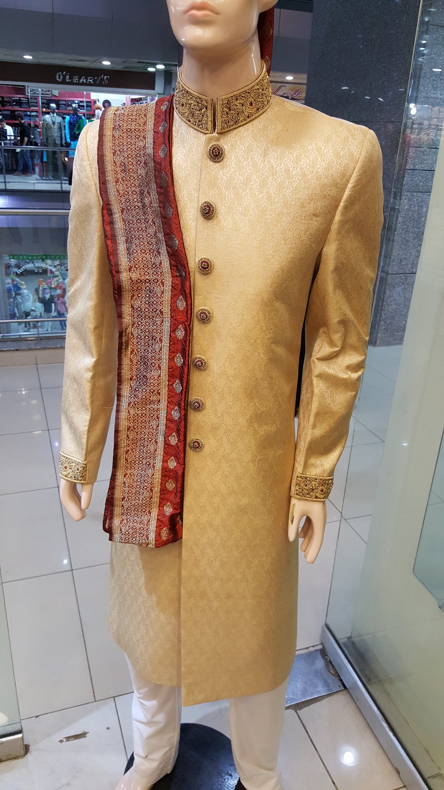 Cream Sherwani - Jamawar