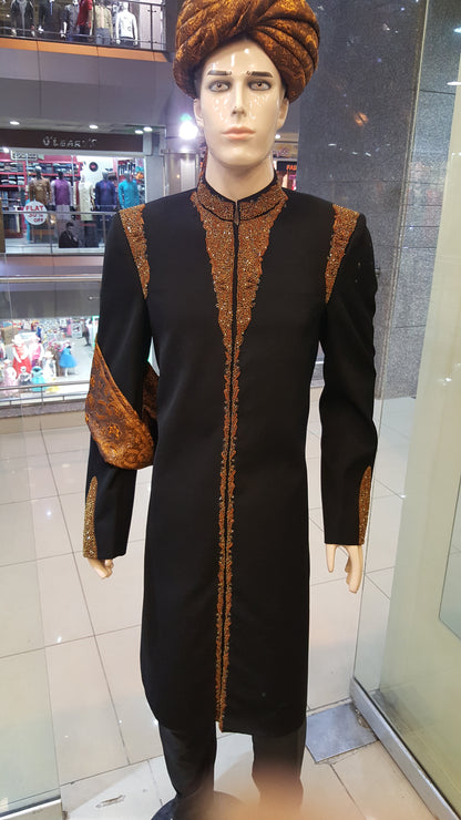 Arabian Black Rib - Sherwani