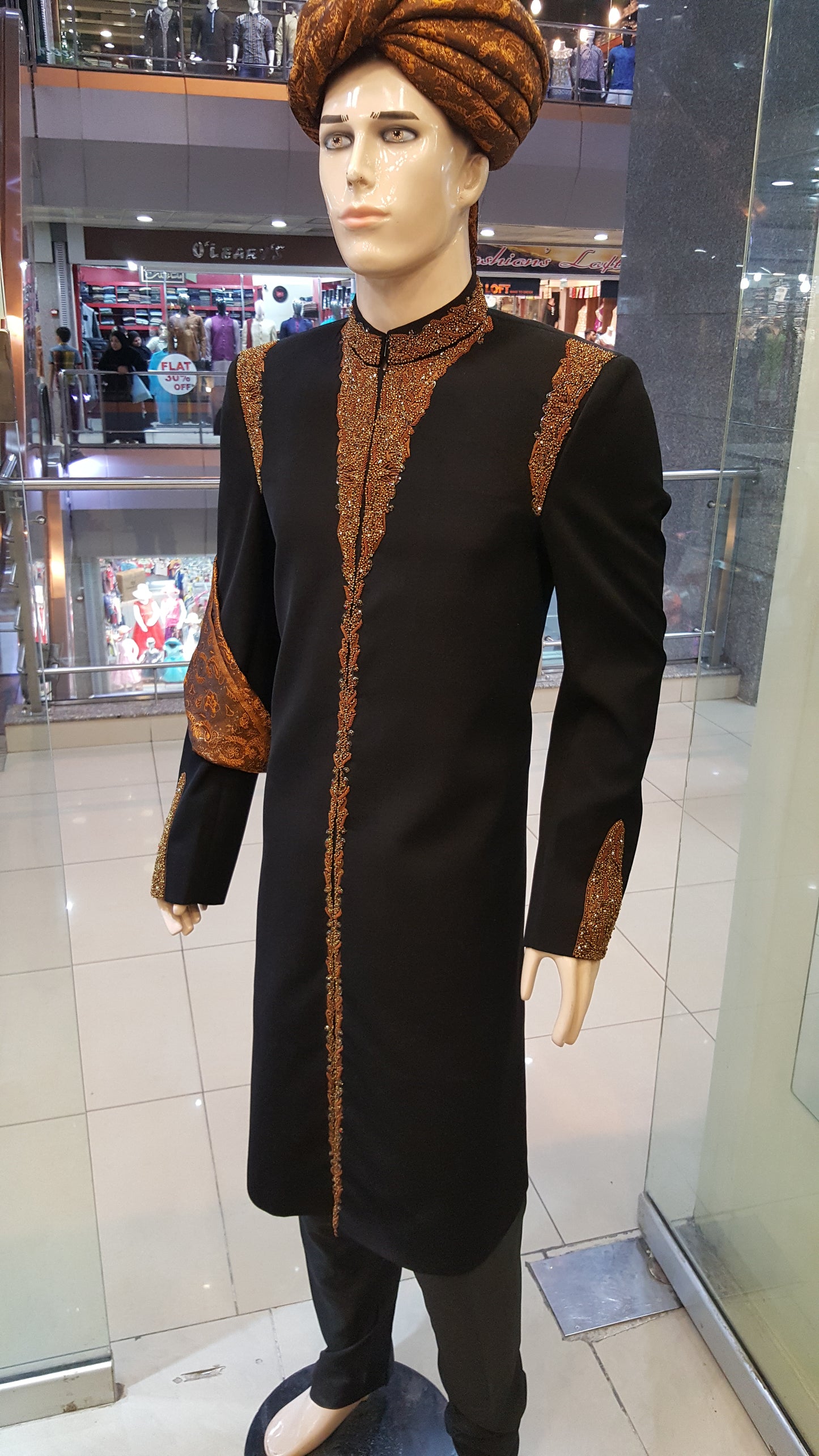 Arabian Black Rib - Sherwani