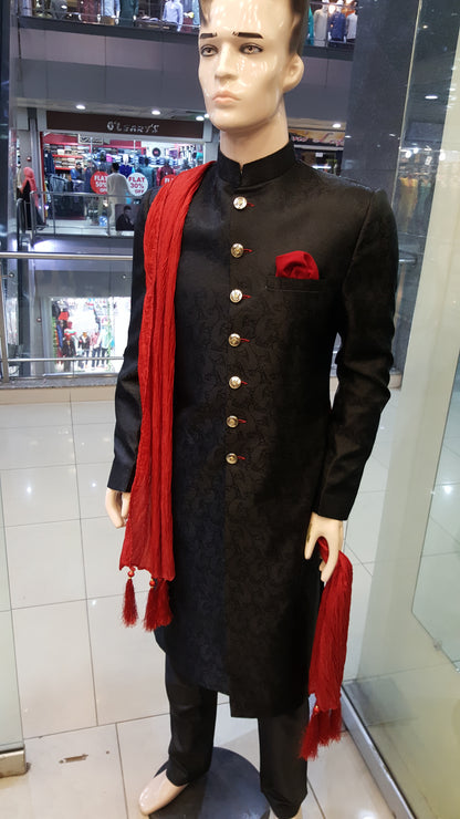 Black Sherwani - Jamawar