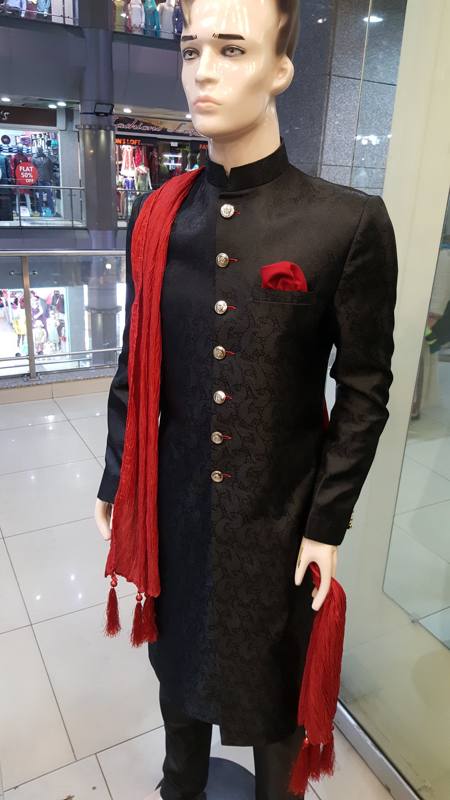 Black Sherwani - Jamawar