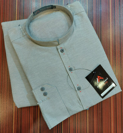 Steel Gray Kurta Pajama - Shamray Cotton