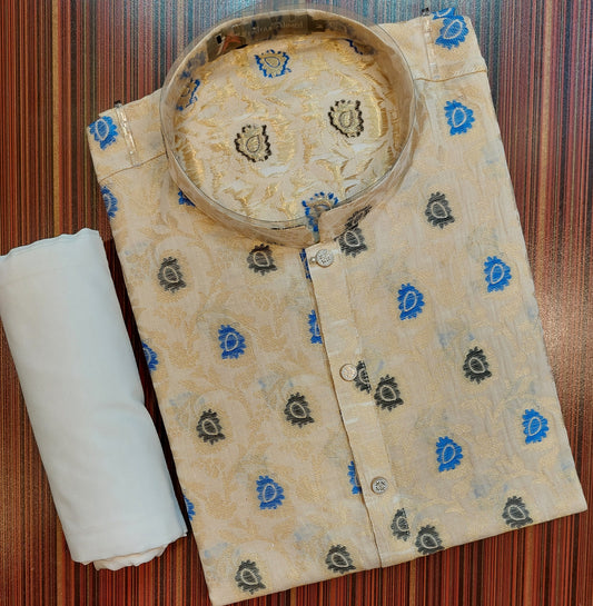 Kurta Creme Colored - Cotton Zaari