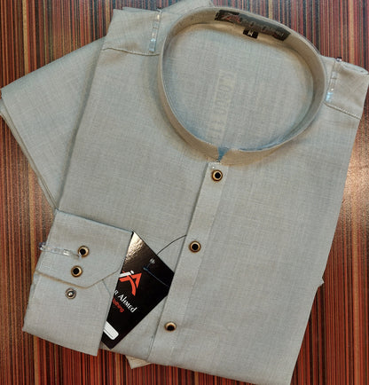 Light Grey Kurta Pajama - Wash and Wear