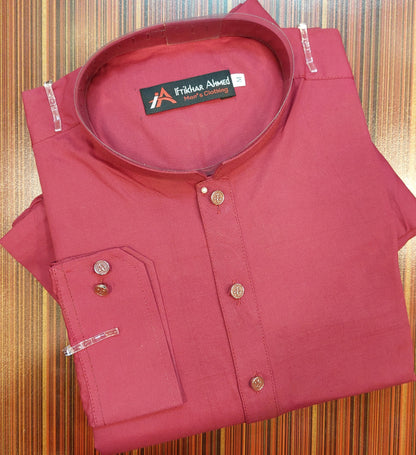 Maroon Kurta Pajama - Shamray Cotton