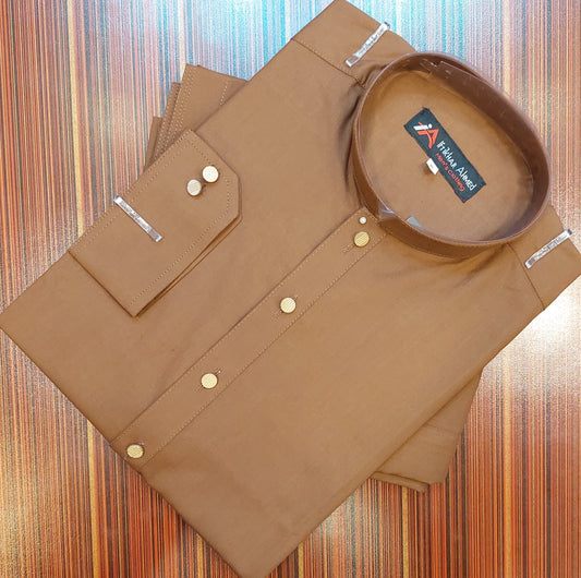 Brown Kameez Shalwar - Wash n Wear