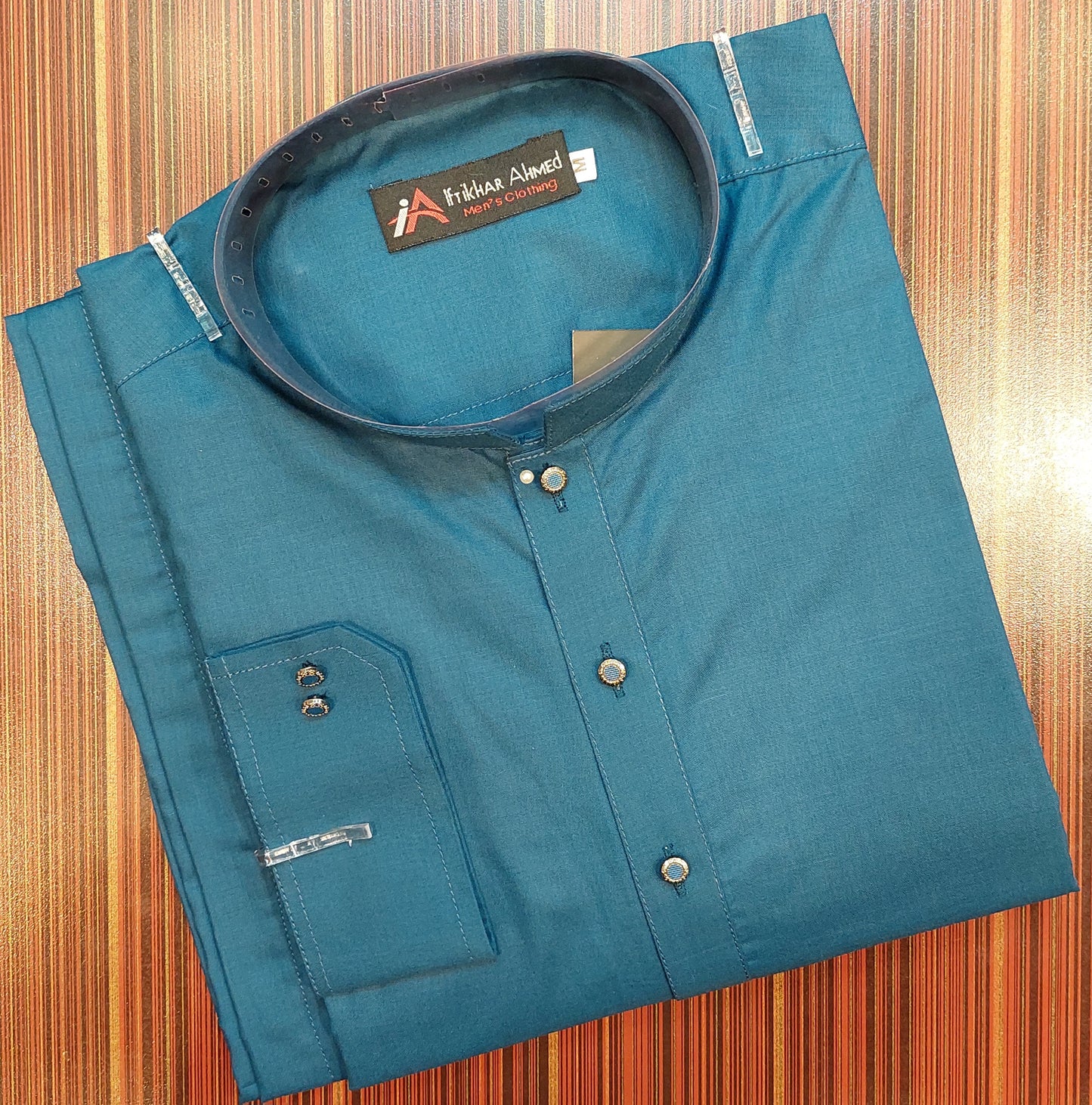 Teal Kurta Pajama - Wash and Wear Fabric.