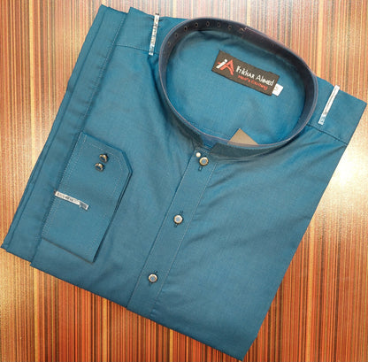 Teal Kurta Pajama - Wash and Wear Fabric.