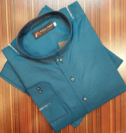 Teal Kurta Pajama - Wash and Wear Fabric.