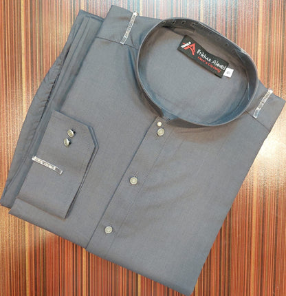 Steel grey Kurta Pajama - Wash and Wear