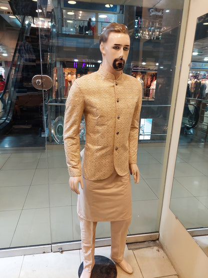 Beige Prince Coat - Masoori Fabric