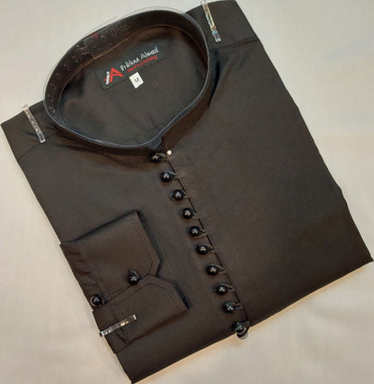 Jut Black Kurta Pajama