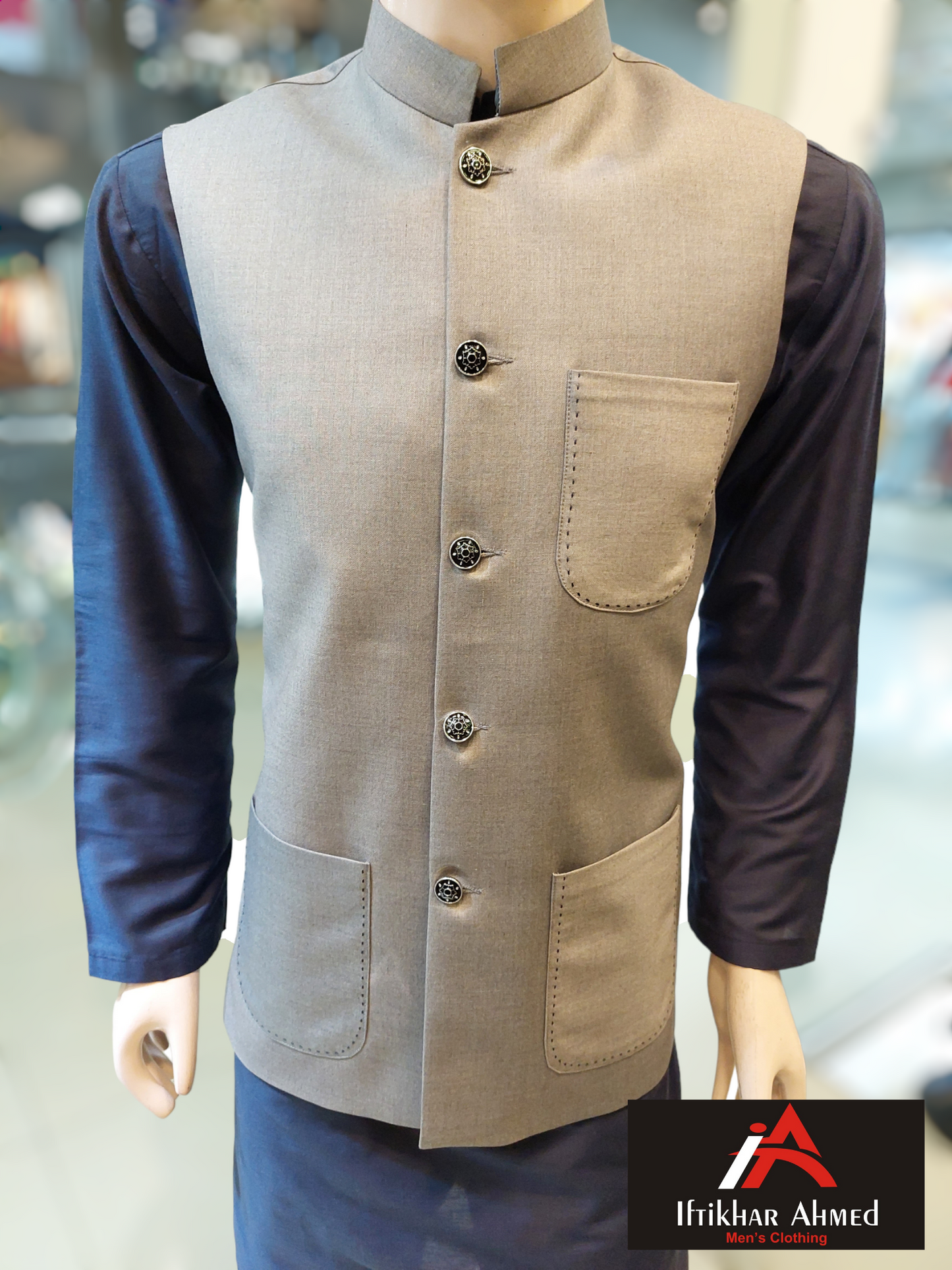 Ash Grey Waist Coat – Suiting Fabric