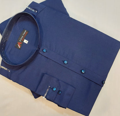 Royal Blue Kameez Shalwar - Wash n Wear Fabric