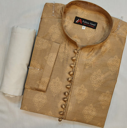 Light Golden Kurta - Jaykart Embose