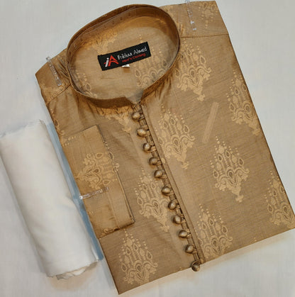 Dark Golden Kurta - Jaykart Embose