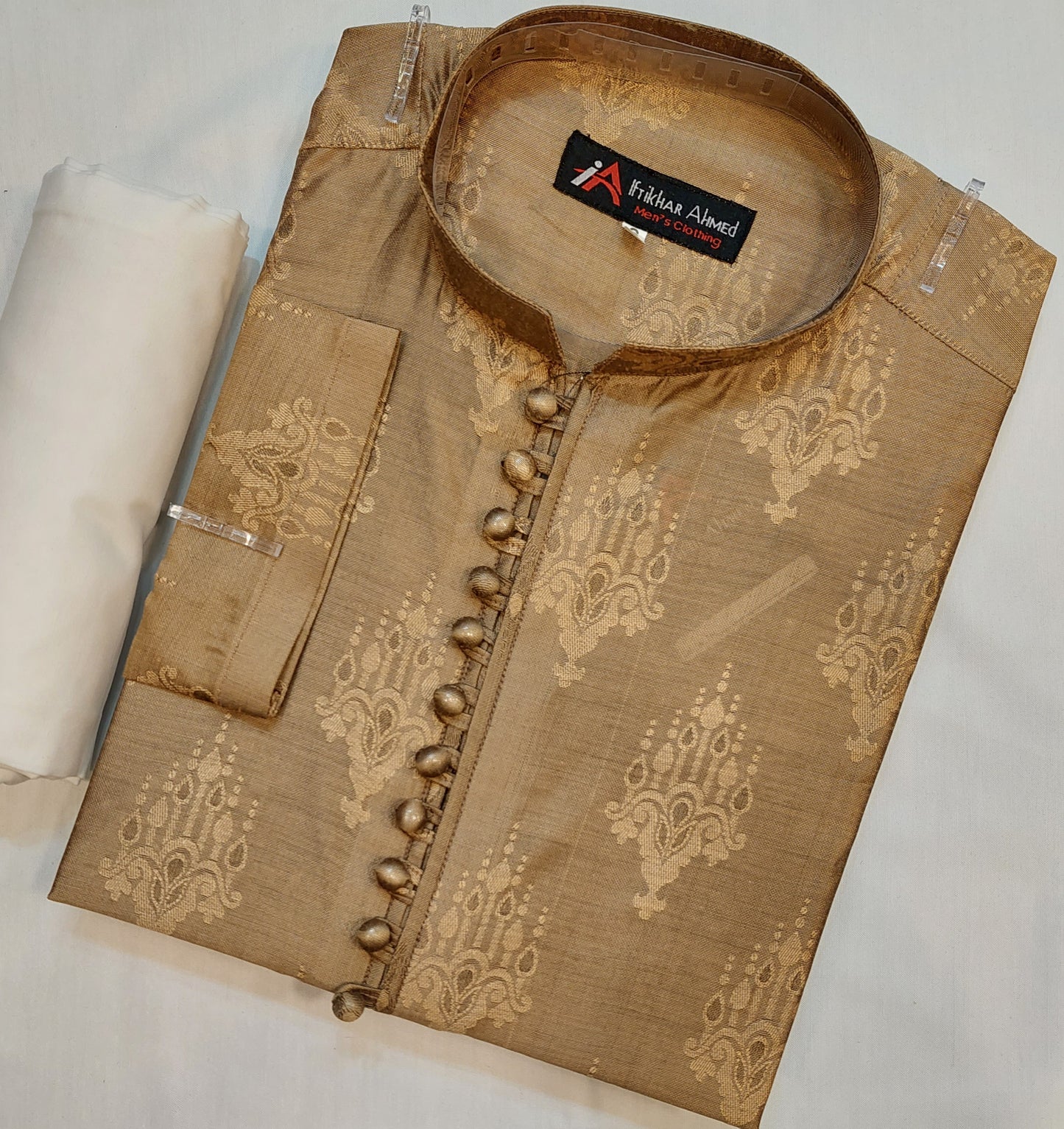 Dark Golden Kurta - Jaykart Embose