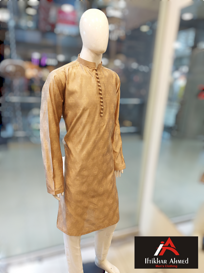 Light Golden Kurta - Jaykart Embose