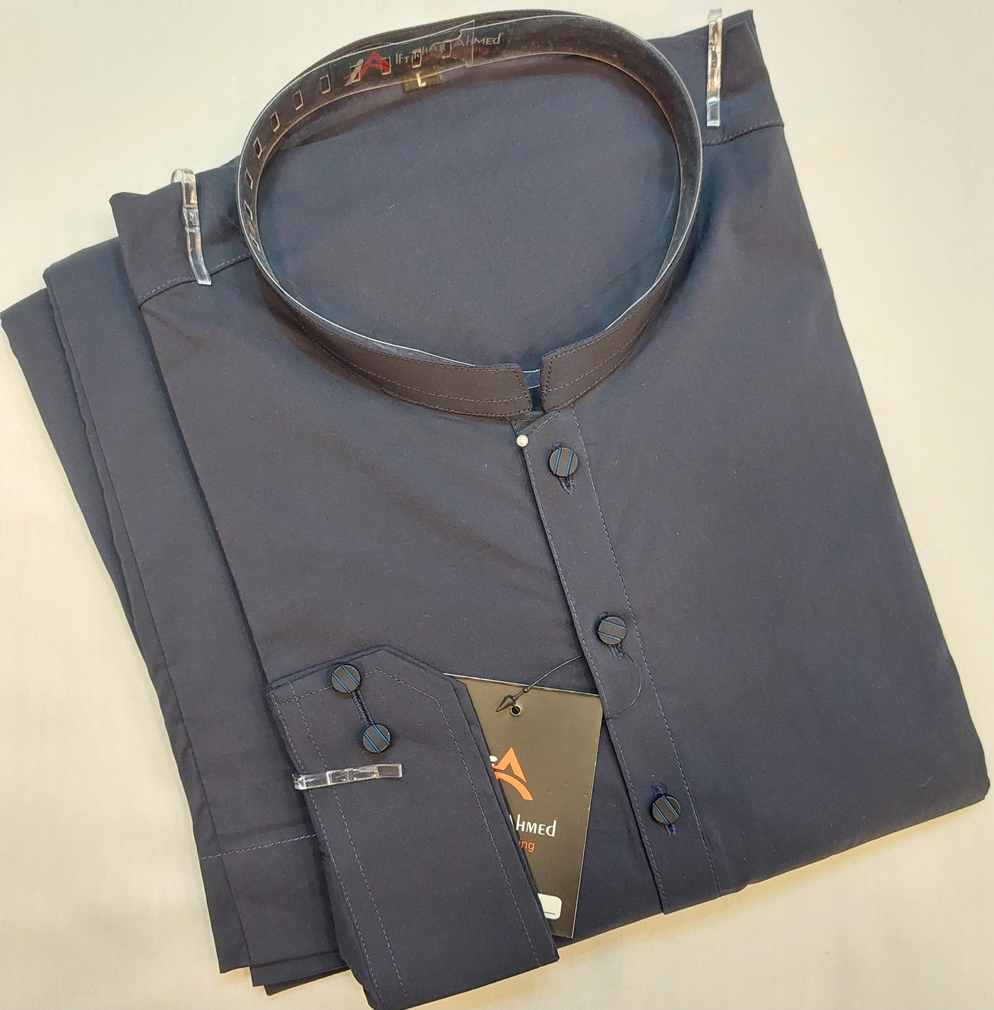 Navy Blue Kurta Pajama - Shamray Cotton