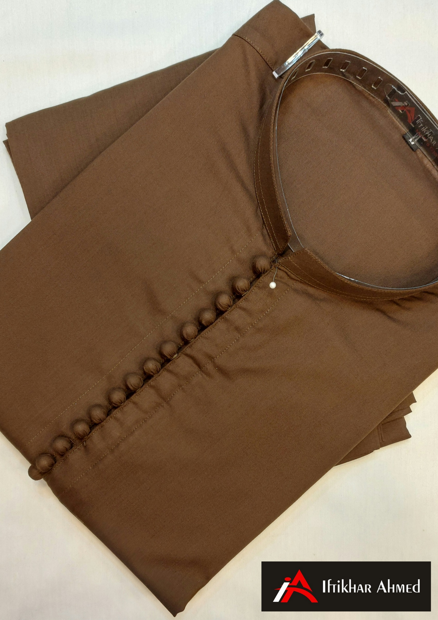 Brown Kurta Pajama - Wash n Wear Fabric