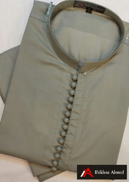 Light Grey Kurta Pajama - Wash n Wear Fabric