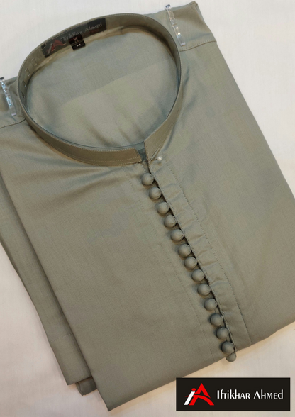 Light Grey Kurta Pajama - Wash n Wear Fabric