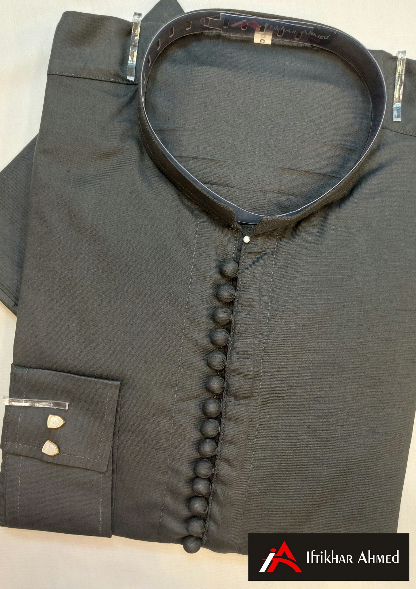 Charcoal Grey Kurta Pajama - Wash n Wear Fabric