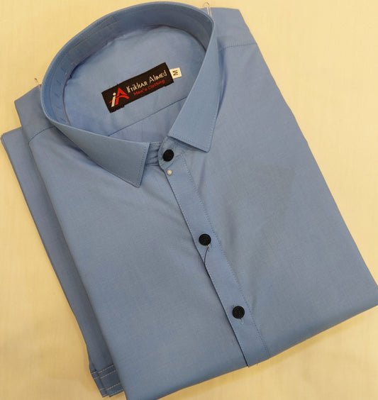 Sky Blue - Kameez Shalwar - Wash n Wear Fabric