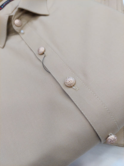 Light Fawn - Kameez Shalwar - Wash n Wear Fabric