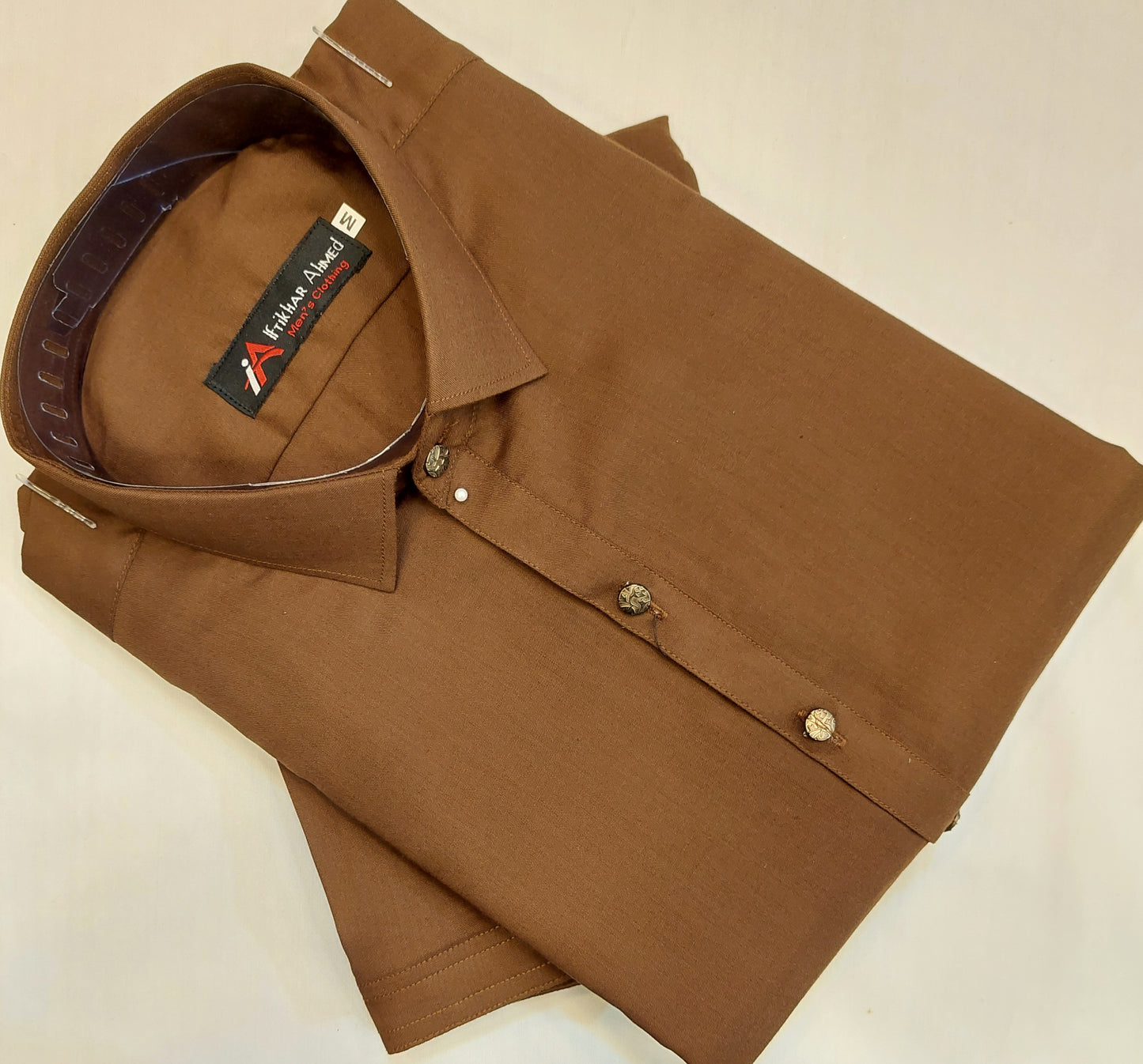 Brown - Kameez Shalwar - Wash n Wear Fabric