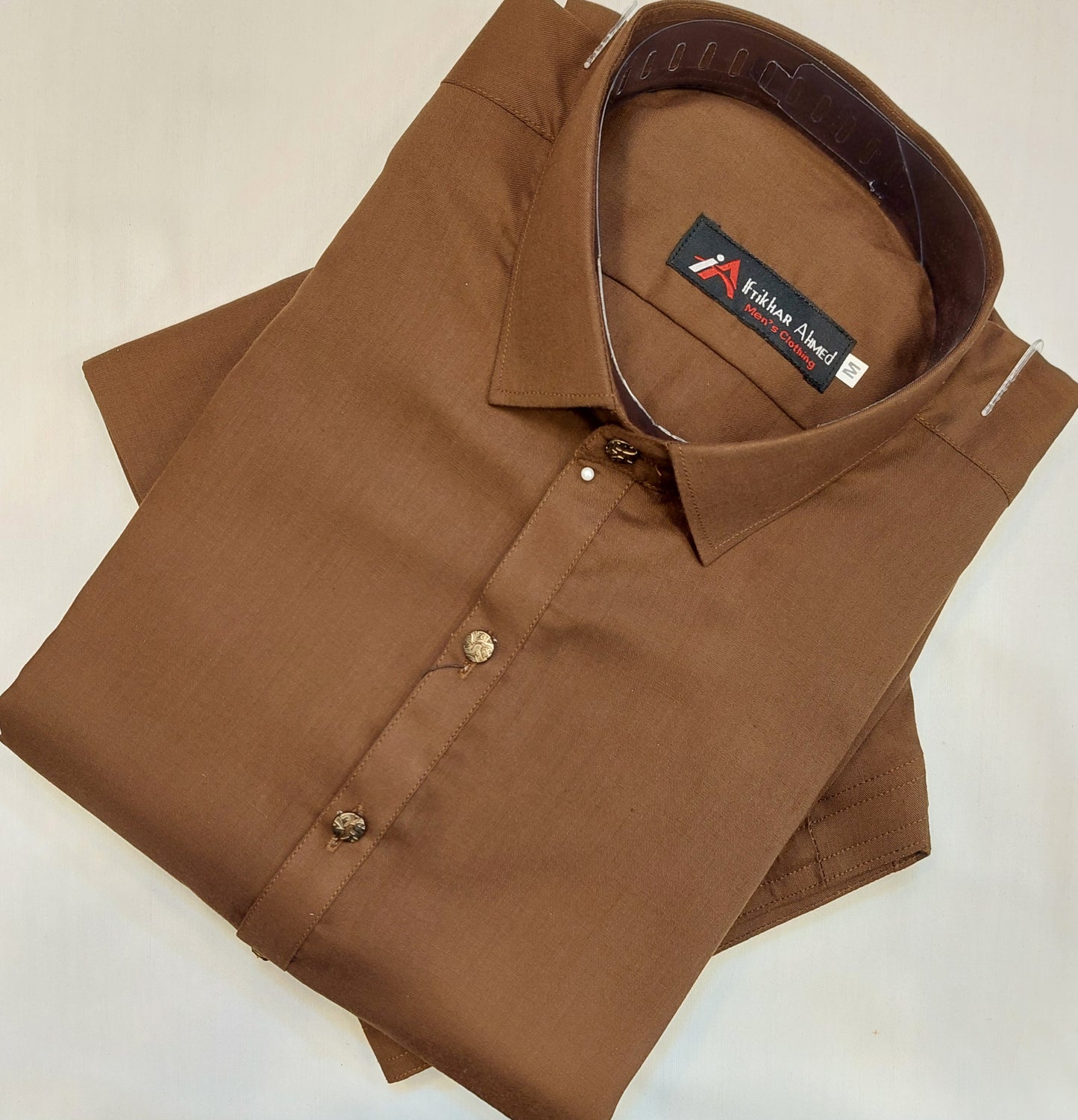 Brown - Kameez Shalwar - Wash n Wear Fabric