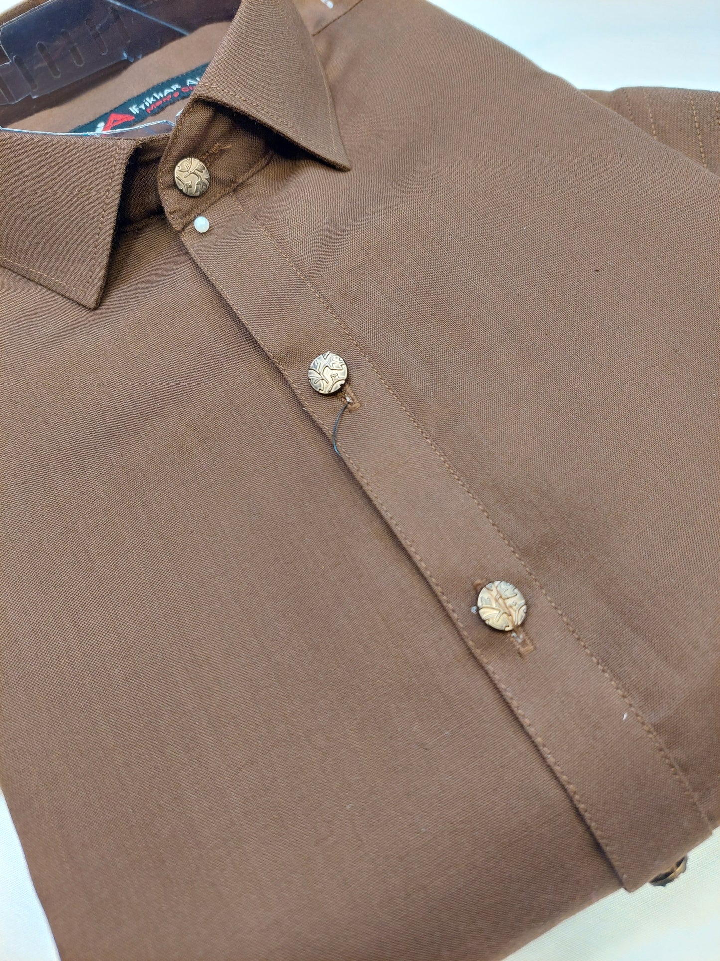 Brown - Kameez Shalwar - Wash n Wear Fabric