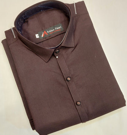 Dark Maroon - Kameez Shalwar - Wash n Wear Fabric