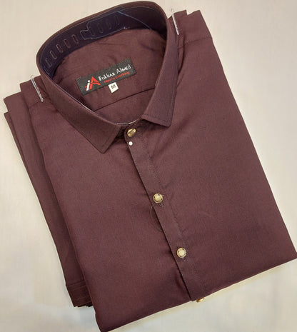 Maroon - Kameez Shalwar - Wash n Wear Fabric