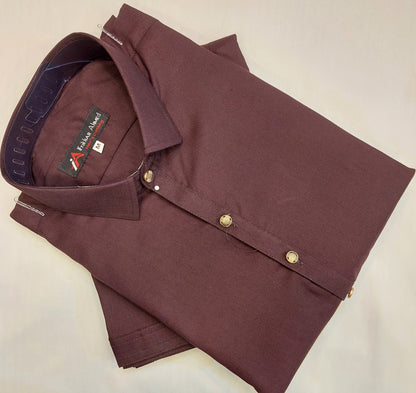 Maroon - Kameez Shalwar - Wash n Wear Fabric