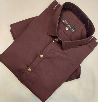 Maroon - Kameez Shalwar - Wash n Wear Fabric
